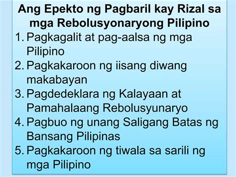Ang Epekto ng Pagbaril kay Dr. Jose Rizal COT.